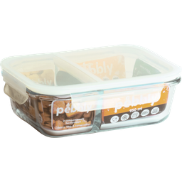 Rectangular Food Container with 2 Compartments - 950 ml