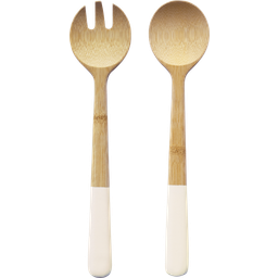 Pebbly Salad Servers 2 pcs White - 1 Set