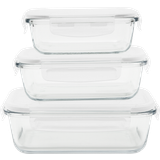 Food Storage Containers, Set of 3 Rectangular