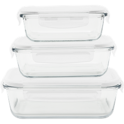 Food Storage Containers, Set of 3 Rectangular - 1 Set