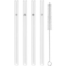 Eulenschnitt Drinking Straws - Black 13 cm, Set of 4 - Summer