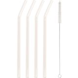 Bent Drinking Straw - Heart, Transparent, Set of 4