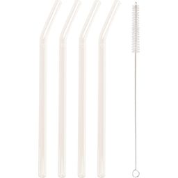 Strohhalme gebogen Herz transparent 4er Set - 1 Set