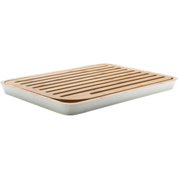 Pebbly Cutting Board - White/Bamboo - 1 Pc.