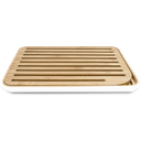 Pebbly Cutting Board - White/Bamboo - 1 Pc.