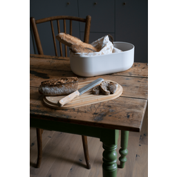 Bread Bin with Cutting Board, Knife & Bag - Cream - 1 Pc.