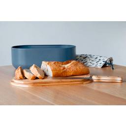 Bread Bin with Cutting Board, Knife & Bag - Slate - 1 Set