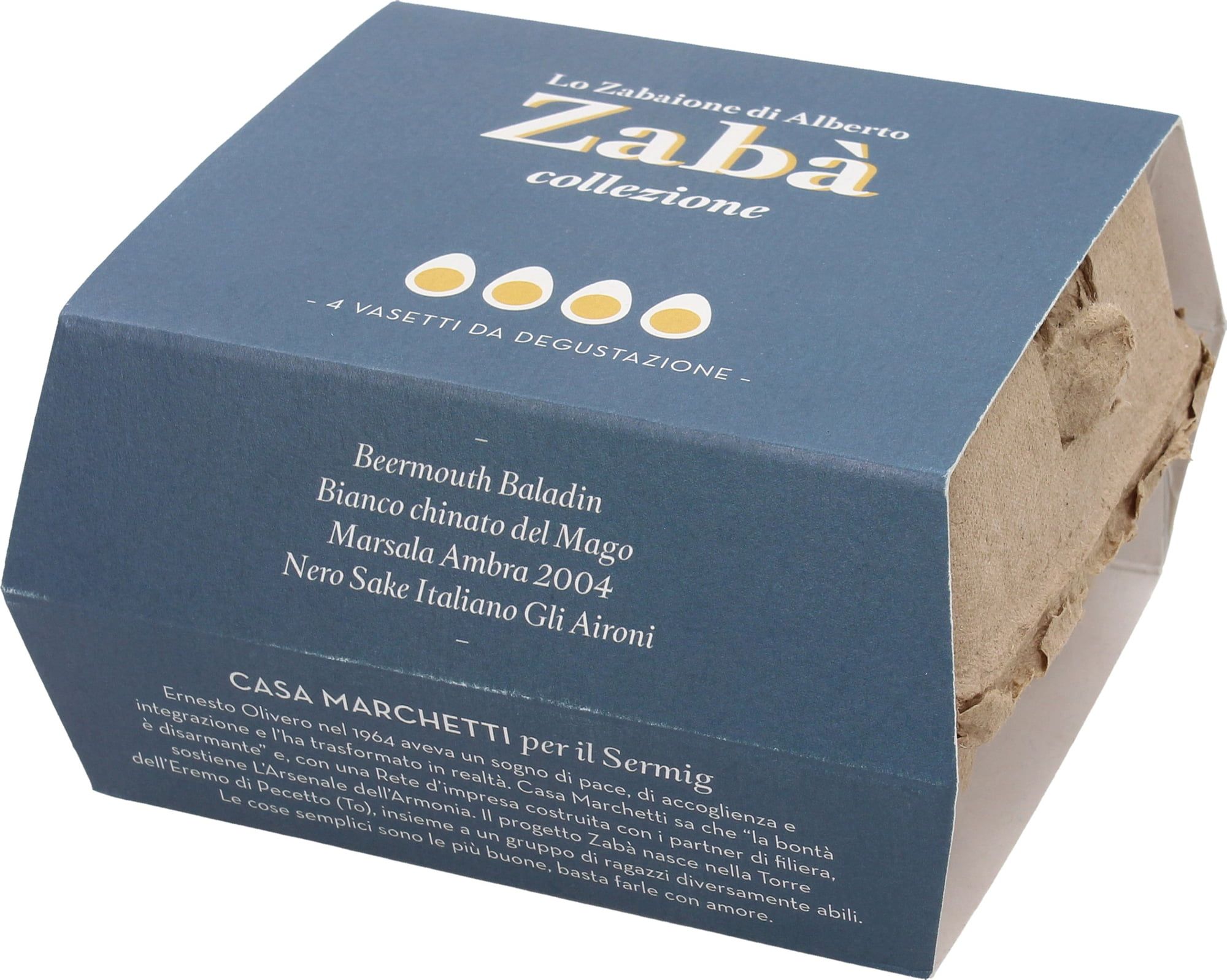 ZabaLab Zabaione Cream, Set of 4 in Egg Cups, 160 g - Piccantino